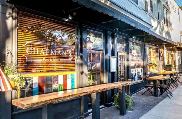 Chapman's Food & Spirits storefront and sidewalk