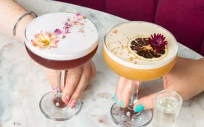 colorful garnished cocktails