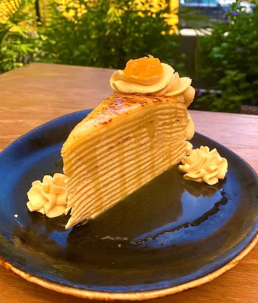 Chef Sug’s new additions: Crêpe Cake with vanilla bean crêpes, citrus butter, and toasted sugar mascarpone. Shown on the second slide: S’mores Sticky Toffee with burnt marshmallow, dates, chocolate espresso, and graham cracker crumb. Come join us to cure your sweet tooth! #atldesserts #atlsweets
