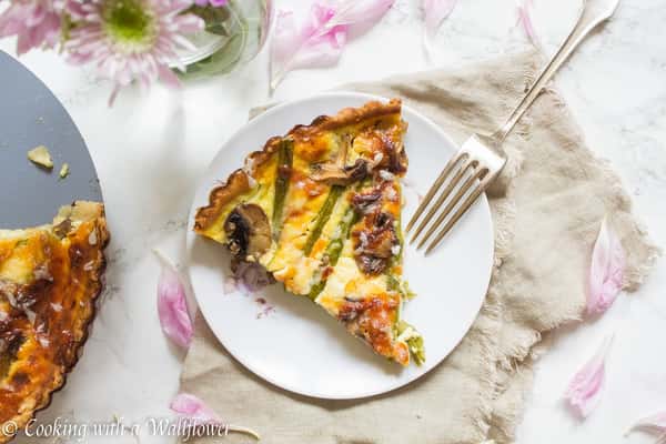 Mother's Day Brunch To Go Asparagus and Mushroom Quiche