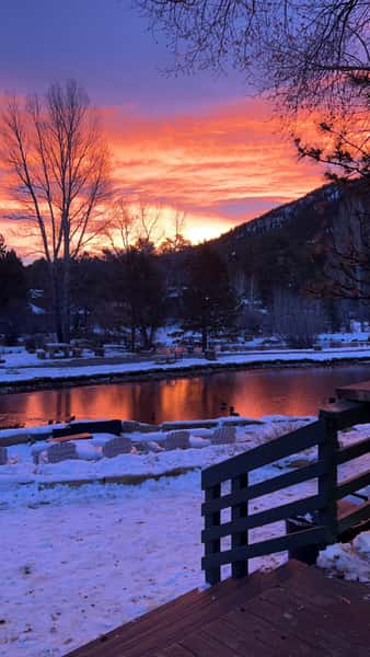 snowy sundown