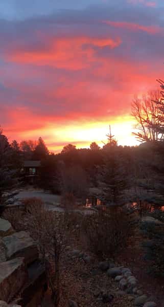 snowy sunset