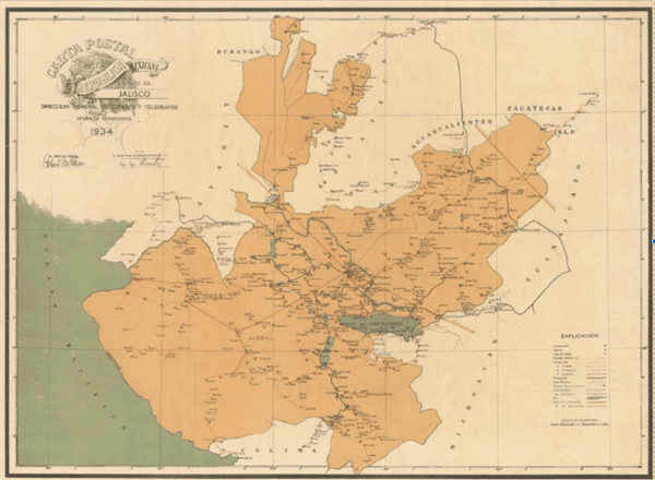 Map of Jalisco, Mexico