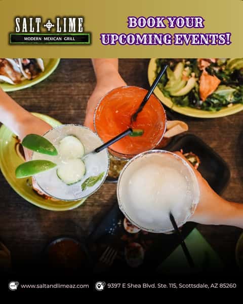 Planning a celebration? 🎉 Book our private event room for your next gathering. From birthdays to corporate events, we've got you covered!
#EventVenue #SaltAndLimeAZ #CelebrateInStyle