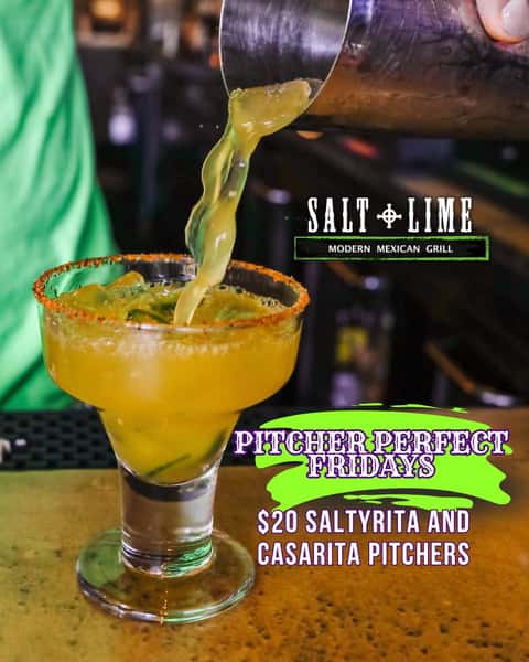 Friday vibes = $20 Saltyrita & Casarita pitchers! 🍹 Gather your crew and let's kick off the fun.
#PitcherPerfect #SaltAndLimeAZ #WeekendGoals