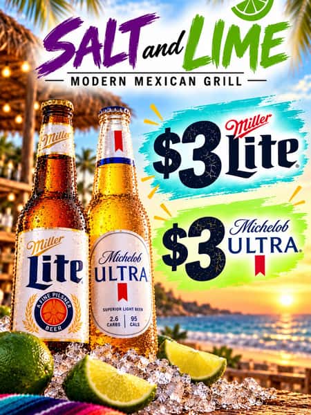Catch every inning of the baseball playoffs with $3 ice-cold Michelob Ultra and Miller Lite bottles all day long! ⚾️🍻#baseball #icecoldbeer #salttequilalimerepeat