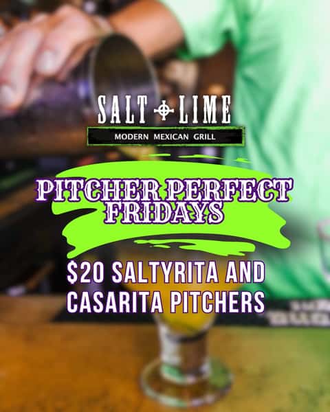 Pitcher Perfect Fridays are here! 🍹 Kick off your weekend right with $20 Saltyrita & Casarita Pitchers — because good times are always better by the pitcher. Come thirsty! ✨
#SaltAndLimeAZ #GiftCardPromo #ScottsdaleEats