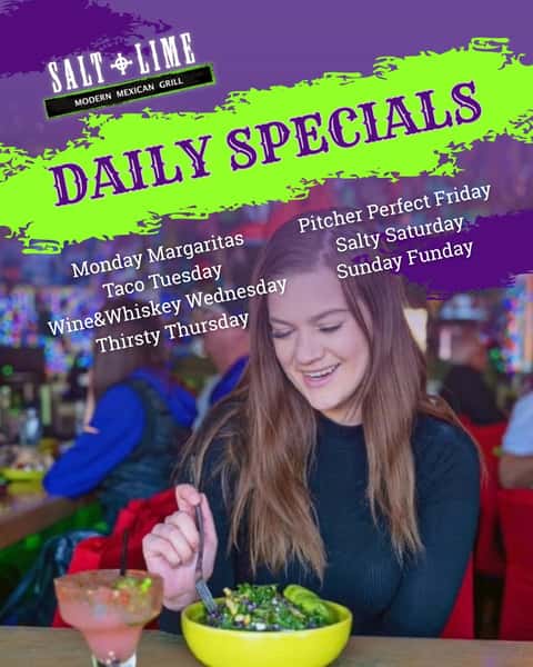 October is here, and so are the specials! 🌮 From $7 margaritas to daily deals, Salt + Lime Shea is your go-to spot for bold flavors and good vibes. 🍹✨ Plan your next visit!
#SaltAndLimeAZ #PhoenixEats #GoodVibes
