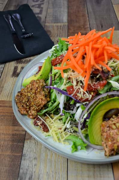 Pecan Crusted Salmon Salad