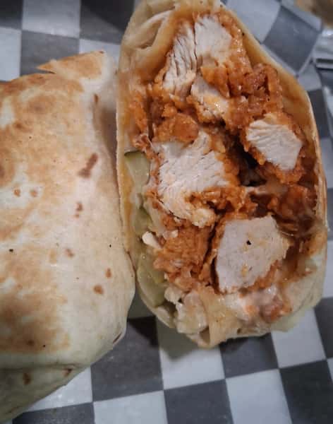 fried buffalo chicken wrap