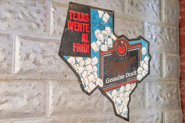 Interior Texas shaped sign