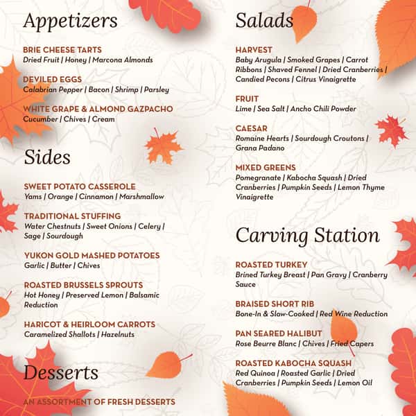 Thanksgiving '25 Menu