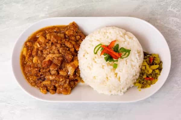 502. Braised Pork on Rice Bento 卤肉饭盒饭