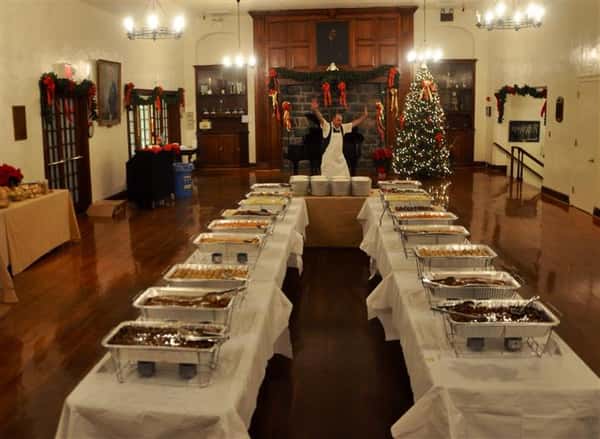 Catering hall with multiple foods