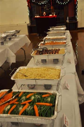 Multiple foods at catering hall