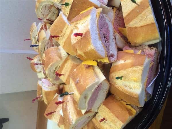 Sandwiches arranged in a stacking manner