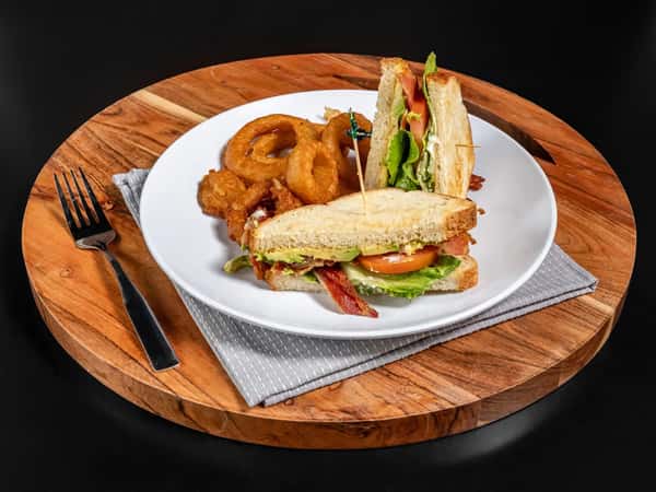 Bacon, lettuce, tomatoes, avocado, and mayo served on sour dough