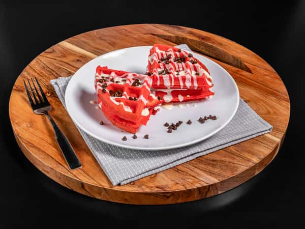 Red Velvet Stuffed Waffle