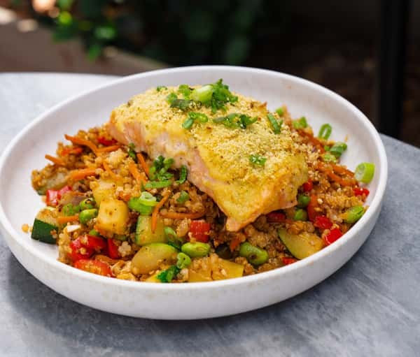 GINGER-WASABI CRUSTED SALMON