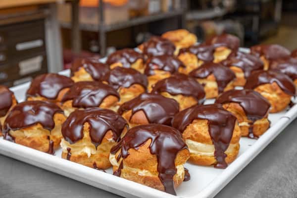 pastries with choco on top