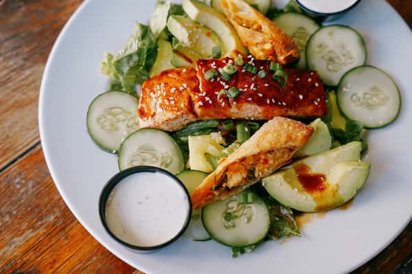 Salad with salmon