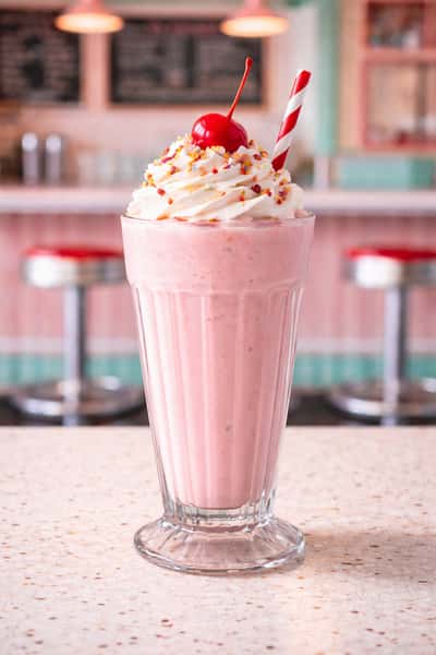 Classic strawberry milkshake delight