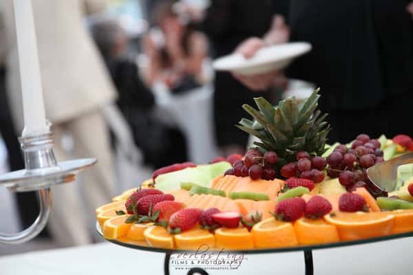 platter of assorted fruit