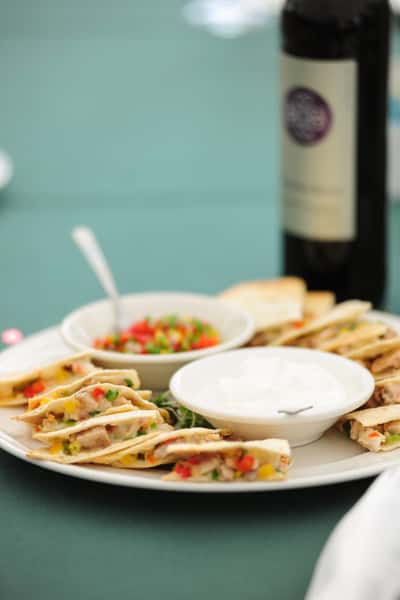 plate of quesadillas