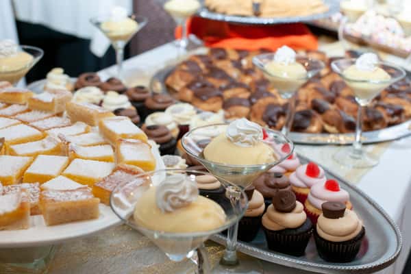 table of assorted desserts