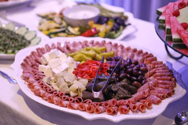 platter of cured meats and antipasta