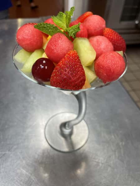 fruit in martini glass