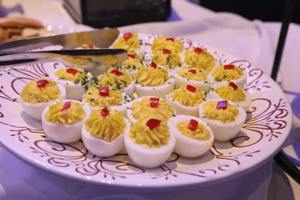 platter of deviled eggs