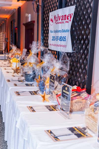 basket raffles on table