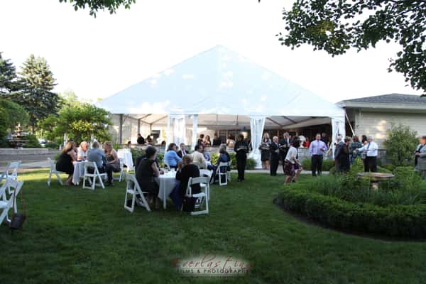 white tent and lawn
