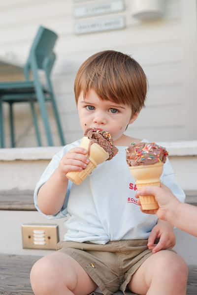 kid enjoying ice cream