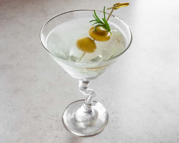 Vodka Martini with Blue Cheese-Stuffed Olives