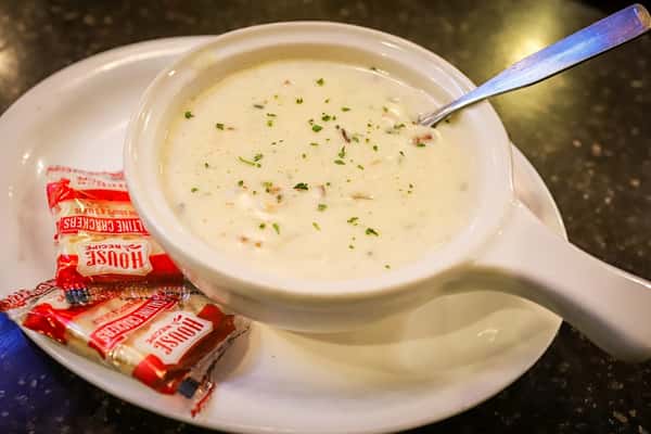 Bowl of loaded potato soup