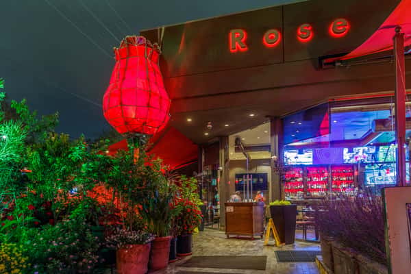 entrance at night