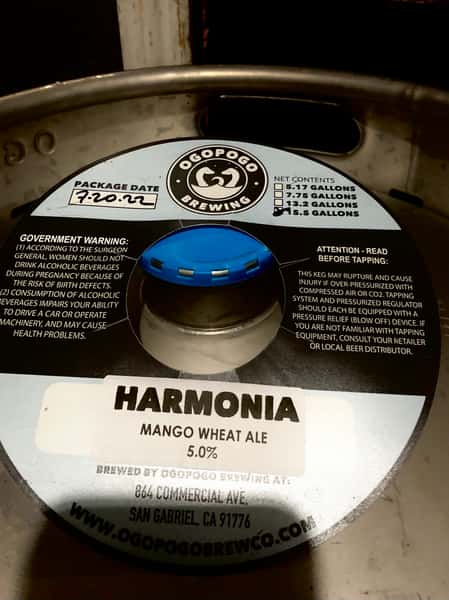 Harmonia Mango Wheat Ale- Ogopogo Brewing- 5% Draft