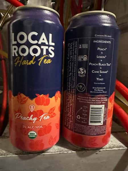 "NEW" PEACHY HARD TEA- LOCAL ROOTS- 5% CAN