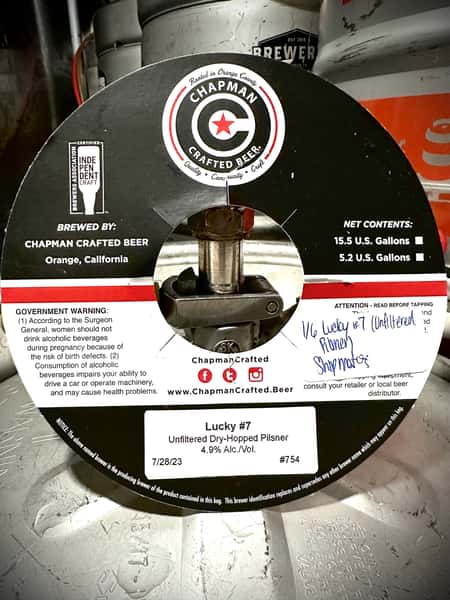 LUCKY #7 DRY HOPPED PILSNER-CHAPMAN CRAFTED BEER-4.9% DRAFT