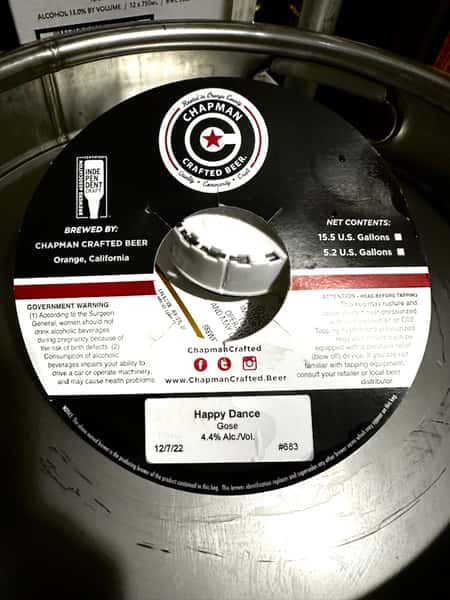 Happy Dance Gose Sour-Chapman Crafted Beer-4.4% Draft