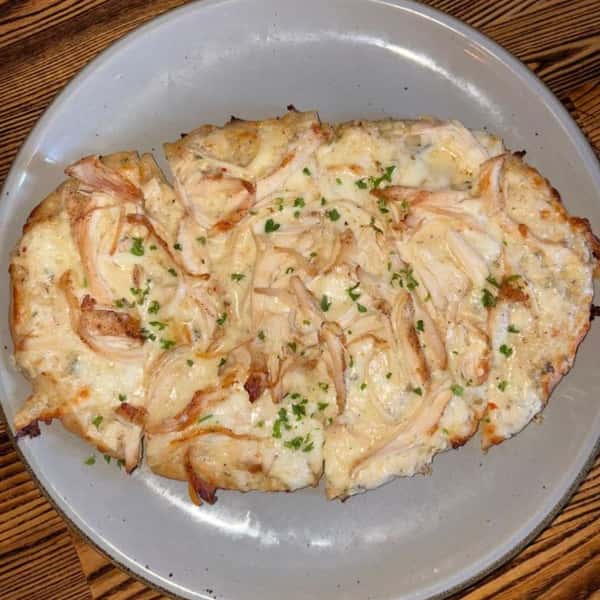 "NEW CHEF SPECIAL" Flatbread Chicken Alfredo Pizza