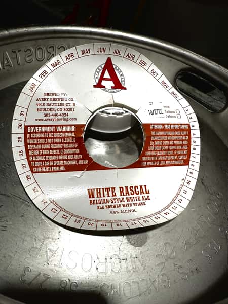 White Rascal Belgian Style White Ale-Avery Brewing-5.6% Draft