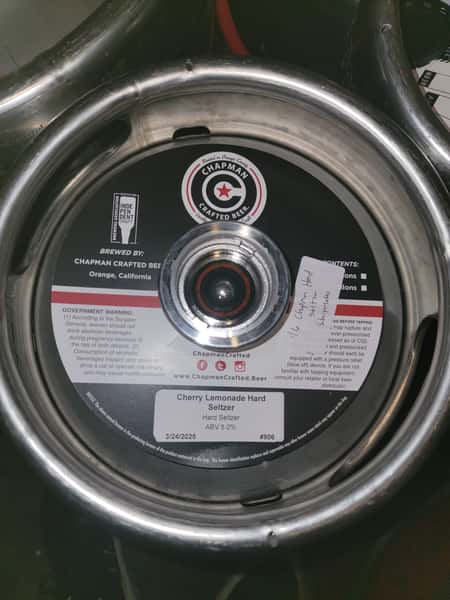 "NEW" Cherry Lemoande Seltzer-Chapman Crafted Beer Co.-5% Draft