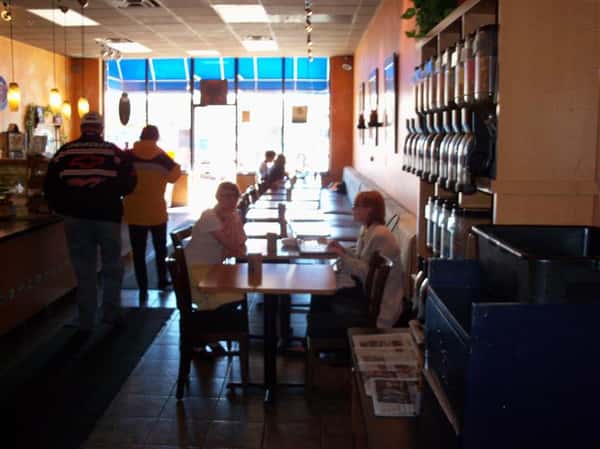 guests dining at tables at the planet perk city center location