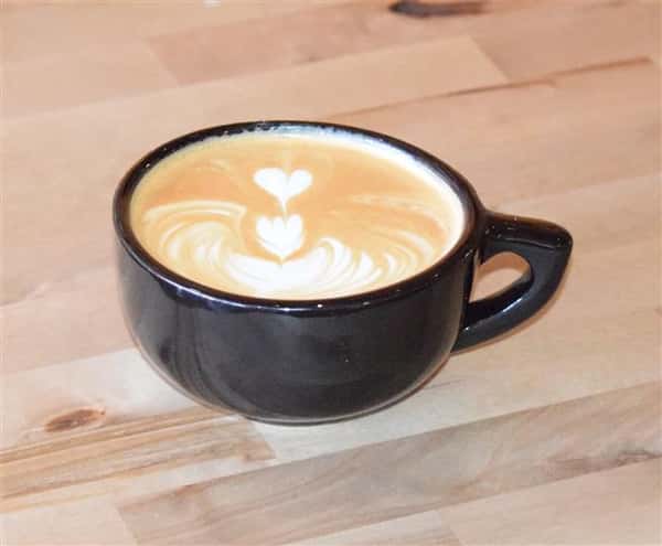 cappuccino with heart design in foam