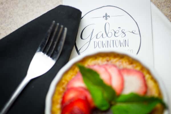 Gabe's Creme Brulee and menu