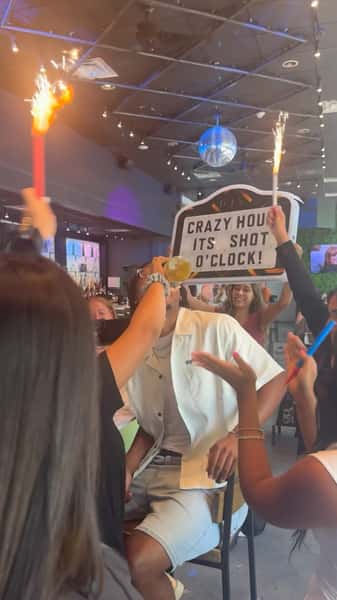 🚨 CRAZY HOUR HAS ENTERED THE CHAT 🚨
At certain times, the music gets louder, the lights get wilder, and our servers hit the floor with shots in hand 🍹⚡️ If you see sparklers… it’s your sign to throw your hands up and open wide 😜 
You’ve been warned. It gets crazy around here 🎉🔥 #thelolahoboken #crazyhour #horaloca #thelola #hoboken #cocktails #brunch #party #shots #drinks #dinner