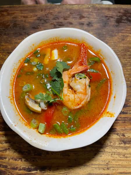 Tom Yum Num Khon (hot and sour soup)
